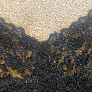 Lafayette 148 Dark Coquette Y2K V Neck Babydoll Top Black Sz 8